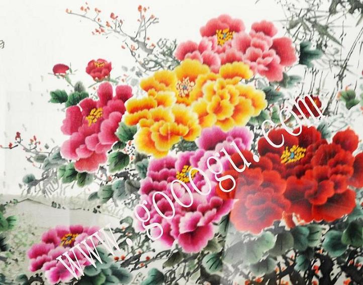 精品牡丹花、繡工精細(xì)