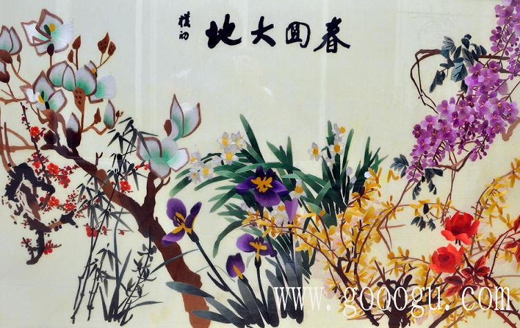 春回大地、萬物復(fù)蘇精品刺繡壁畫！